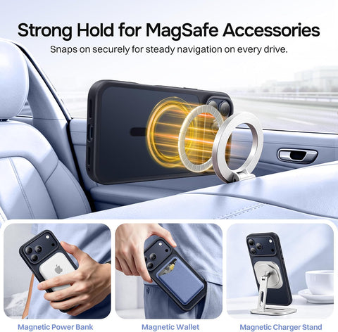 Stronger Magnetic & Translucent for iPhone 17 Pro Case Black
