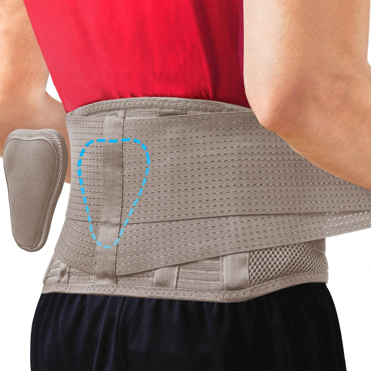 Sparthos Back Brace for Women & Men, Sciatica, Lower Back Pain - Taupe-S