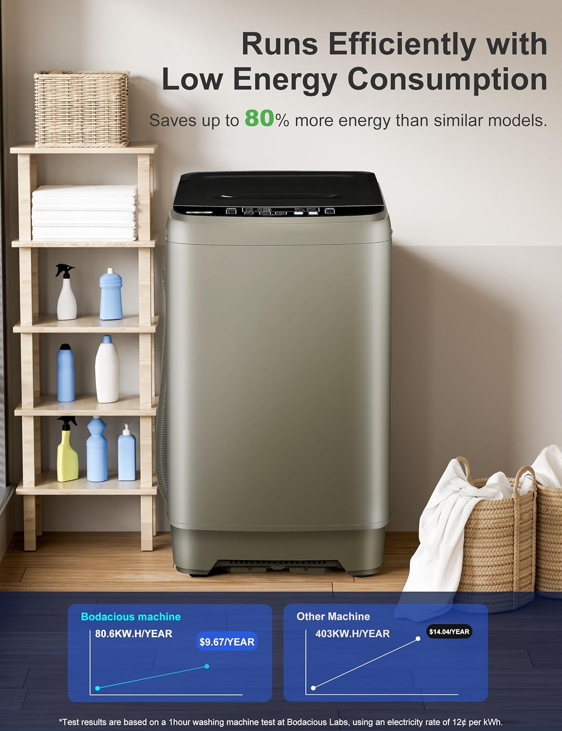 Portable Washing Machine - 1.7 Cu. ft. Top Load Compact Washer - Gold