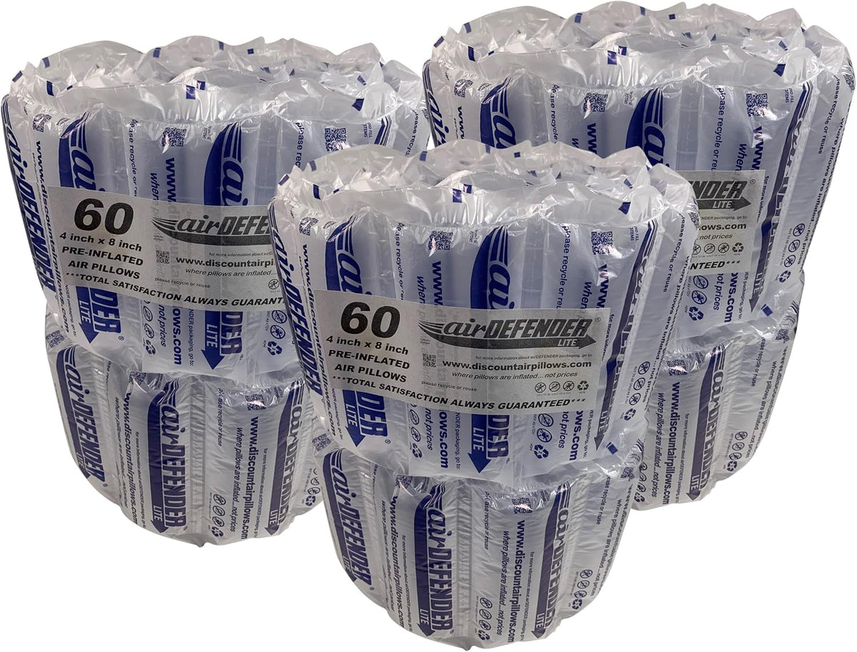 165 count 4x8 airDEFENDER air pillows 20 gallon 2.66 cubic feet void fill cushioning shipping packing package
