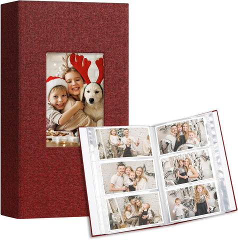 Vienrose 4x6 Photo Album, 2 Pack, 600 Photos, Red