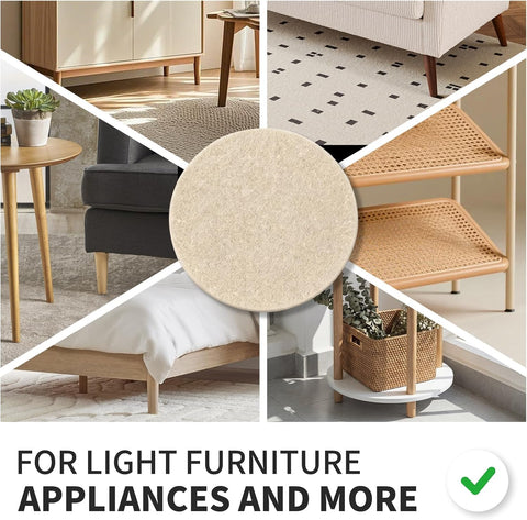 Yelanon Felt Furniture Pads 182 Pcs for Hardwood Floors Brown&Beige
