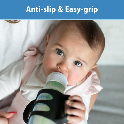 Dr. Brown's Milestones Narrow Sippy Spout Bottle with 100% Silicone Handles, Easy-Grip Handles with Soft Sippy Spout, 8oz/250mL, Black & Ecru, 6m+, 2 Count (Pack of 6)