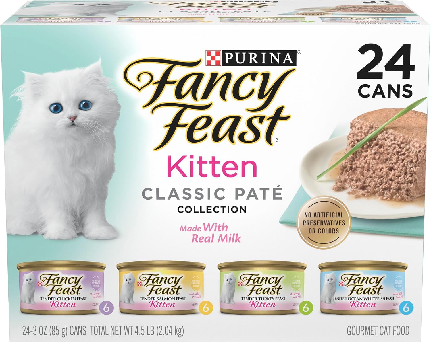 Purina Fancy Feast Wet Kitten Food Variety Pack, 3 oz cans, 24-Pack