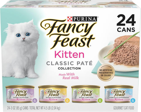 Purina Fancy Feast Wet Kitten Food Variety Pack, 3 oz cans, 24-Pack