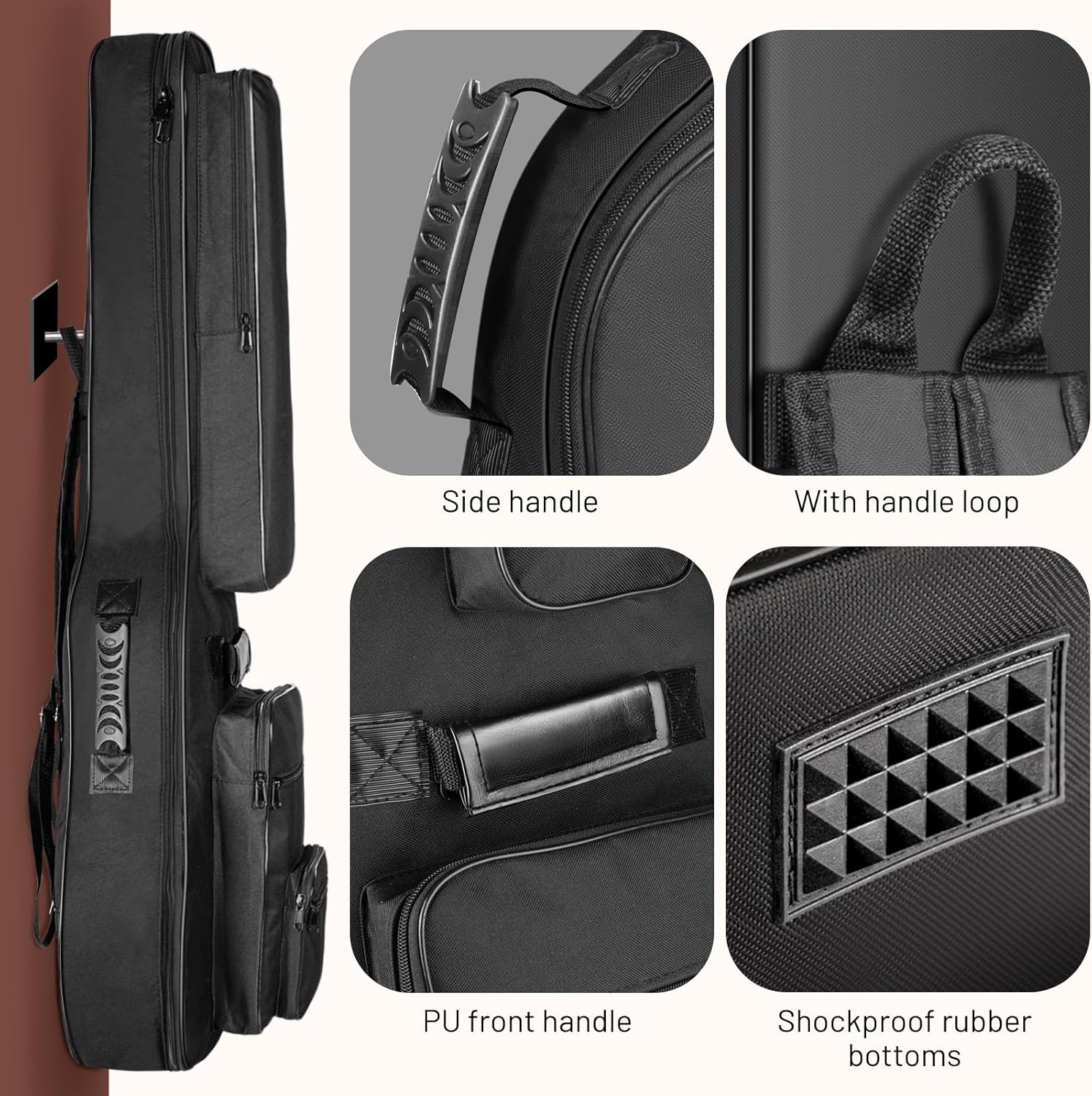 CAHAYA Acoustic Guitar Bag Thick Padding Waterproof Dual Adjustable Shoulder Strap Guitar Case Gig Bag 40 41 inch with Back Hanger Loop