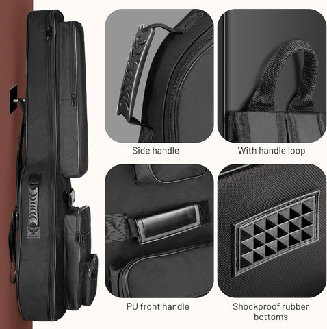 CAHAYA Acoustic Guitar Bag Thick Padding Waterproof Dual Adjustable Shoulder Strap Guitar Case Gig Bag 40 41 inch with Back Hanger Loop