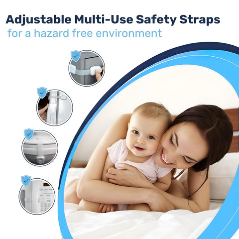 Baby Proof Me RV Fridge Lock & Child Safety Cabinet Latch, White, 6-Count