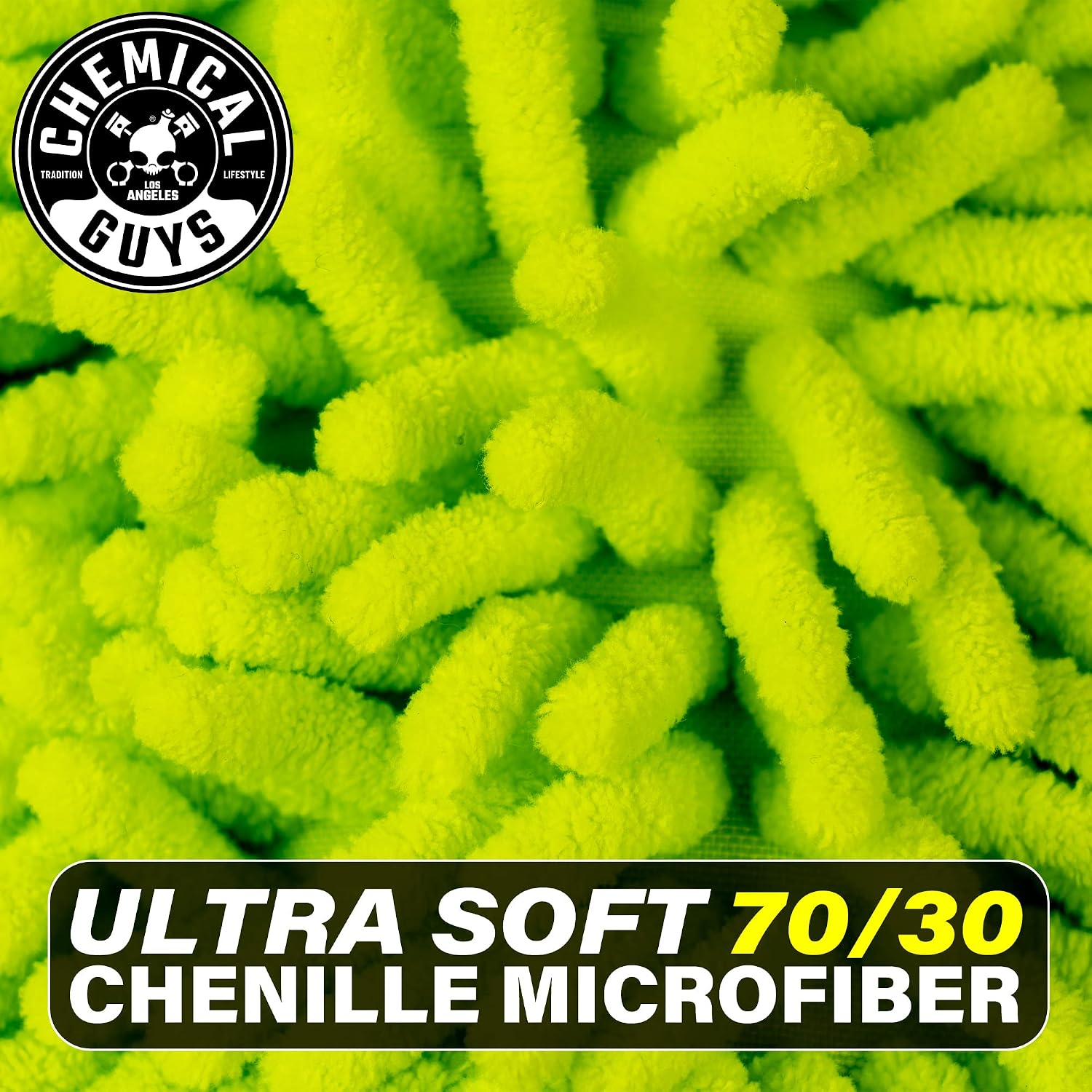 Chemical Guys, Chenille Microfiber Wash Mitt for Cars, Lime Green, Single