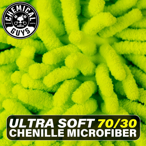 Chemical Guys, Chenille Microfiber Wash Mitt for Cars, Lime Green, Single