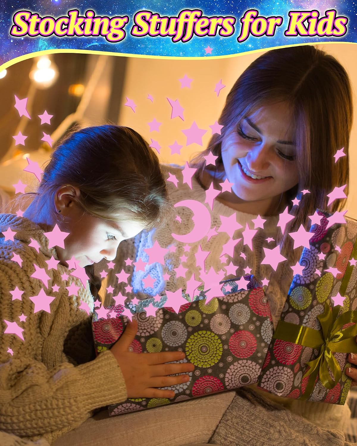 201 Pcs Glow in The Dark Stars Stickers for Ceiling, Kid Room Wall Decor
