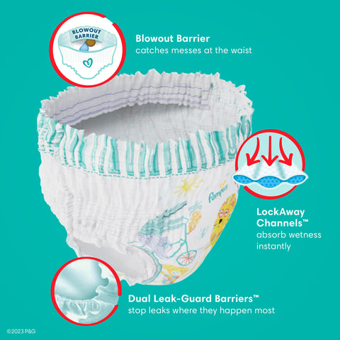 Pampers Cruisers 360 Diapers - Size 6, One Month Supply (104 Count), Pull-On Disposable Baby Diapers, Gap-Free Fit