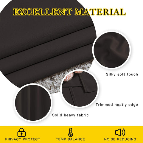NICETOWN Blackout Curtain Panels 84 inches - Light Reducing Thermal Insulated Solid Grommet Blackout Curtains/Panels/Drapes for Living Room (Set of 2, 66 inches by 84 Inch, Toffee Brown)