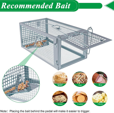 2 Packs Humane Rat Mouse Trap Outdoor Live Animal Cage Indoor & Outdoor