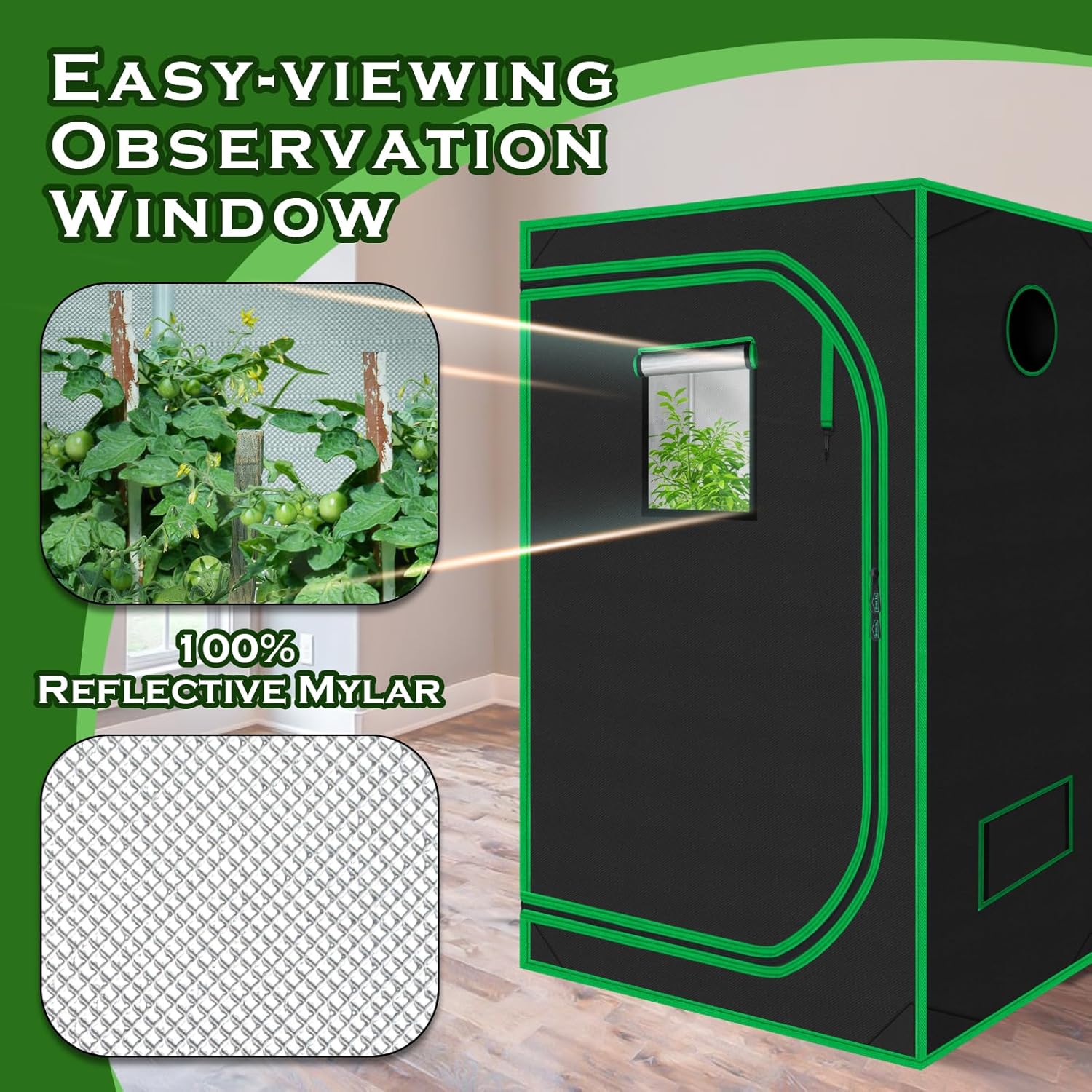 3x3 Grow Tent, 36"x36"x72" Hydroponics Growing Tent