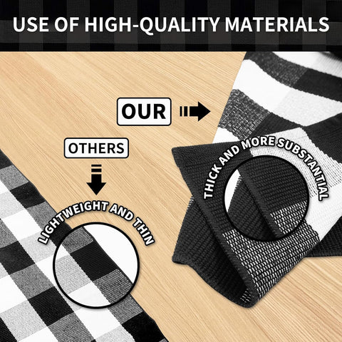 Buffalo Plaid Area Rug 27.5x43 in, Black White Indoor Outdoor Rug