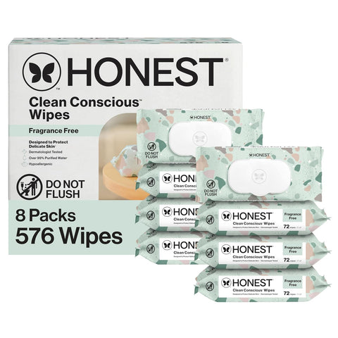The Honest Company Multi-Use Baby Wipes, Geo Mood, Unscented, 576 Count