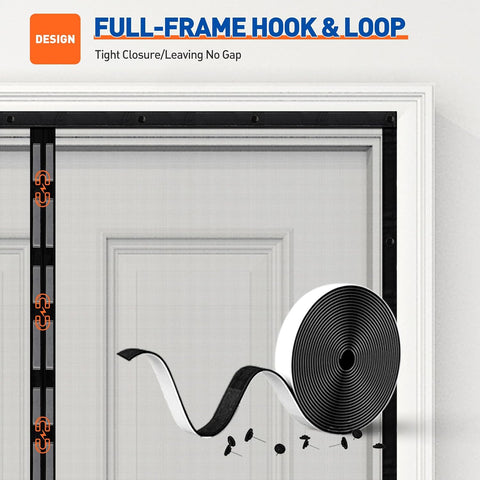 MAGZO Magnetic Screen Door Fits Door Size 27"x80", Hands-Free Mesh Gray