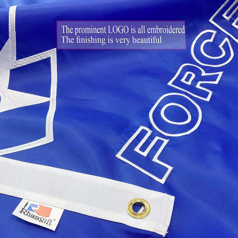Embroidered US AIR Force Flag 3x5 Ft -Moderate Outdoor Longest Lasting Oxford Nylon,Canvas Header Quadruple Stitched Fly Ends United States military Air Force Flags USAF