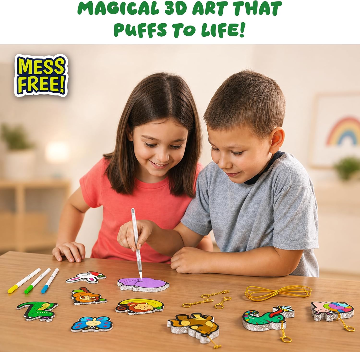 Skillmatics Aqua Puffs Animals, Art & Craft, Paint by Number, Gift for Kids