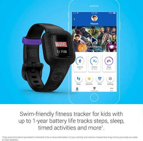 Garmin vivofit jr. 3, Fitness Tracker for Kids, Swim-Friendly, Up to 1-Year Battery Life, Marvel Black Panther