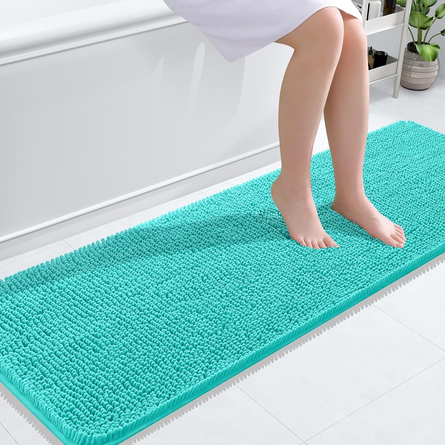 OLANLY Bathroom Runner Rugs 59x20, Extra Soft Absorbent Chenille Bath Rugs