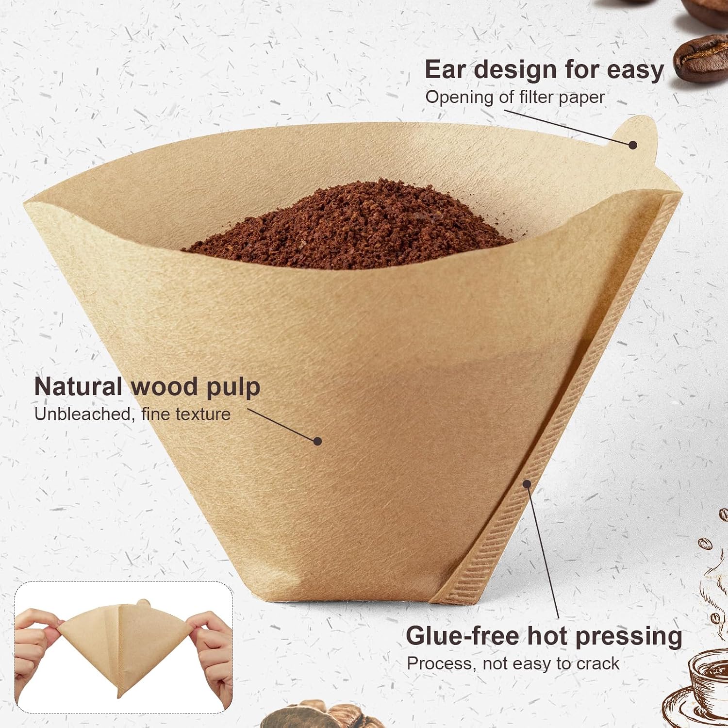 Coffee Filters #4, Coffee Filters 8-12 Cup Compatible with Ninja, 200 Count