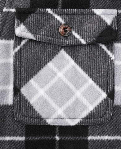 ThCreasa Boys Sherpa Lined Plaid Button Shirt Jacket