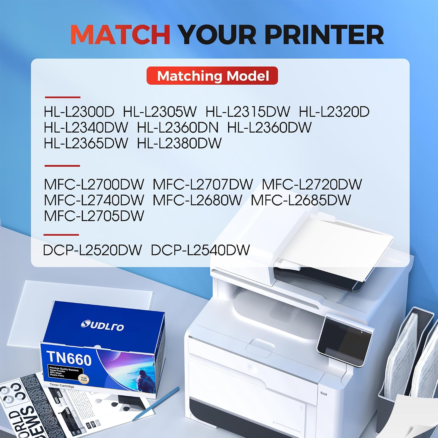 TN660 TN-660 Toner Cartridge Replacement for Brother TN660 TN630 TN-630