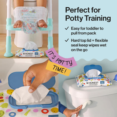 The Honest Company Toddler Flushable Wipes, Hypoallergenic, 126 Count