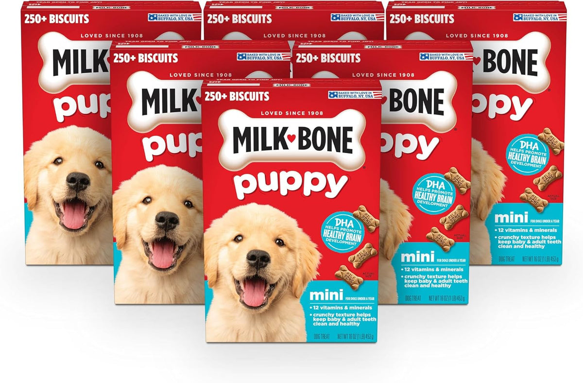 Milk-Bone Original Biscuits Dog Treats for Puppies, 6 Boxes