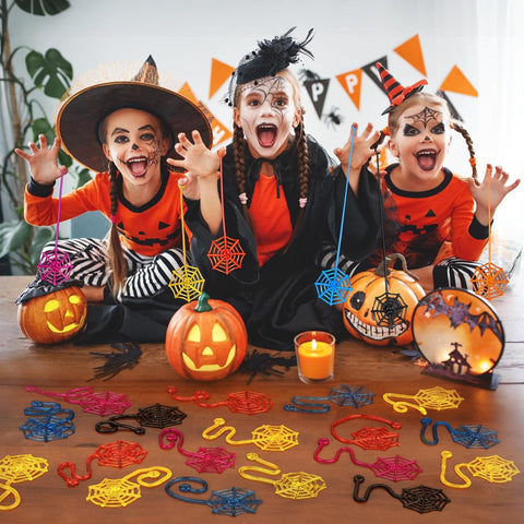 30 Pcs Sticky Spider Web Sticky Hands for Kids Bulk Halloween Party Favors Decorations,Spider Webs for Classroom Prizes Halloween Gifts Goodie Bags Stuffers Pinata Stuffers for Boys Girl