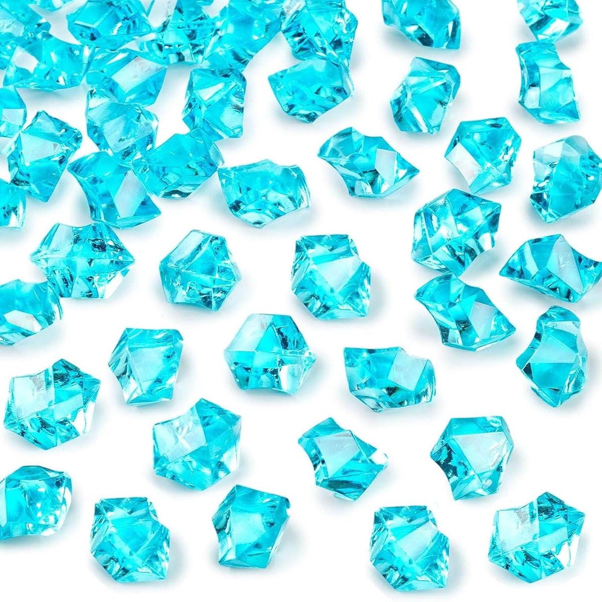 DomeStar Light Blue Fake Ice Rocks, 150 PCS Acrylic Crystal Vase Filler