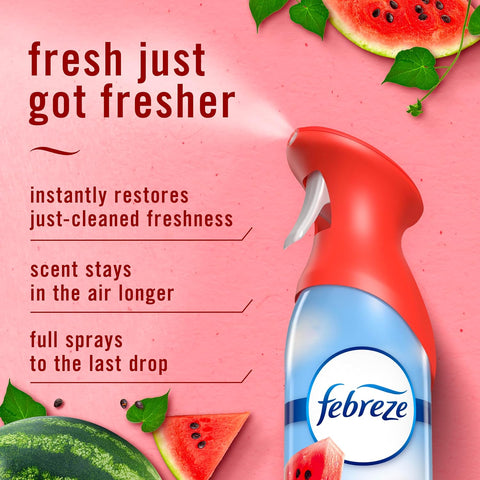 Febreze Air Mist, Air Freshener Spray, Odor Fighting Room Spray, Deodorizer for Home Bathroom Kitchen Office Apartment Dorm Room Classroom, Watermelon Scent, 8.1oz (Pack of 2)