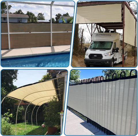 TANG 6' x 50' Privacy Fence Screen Blue Shade Cloth with Grommets, Chain Link Fence Panels Outdoor Mesh Fabric Fencing, Balcony Windscreen Cover,Temporary Garden Fencing for Yard Deck Pool