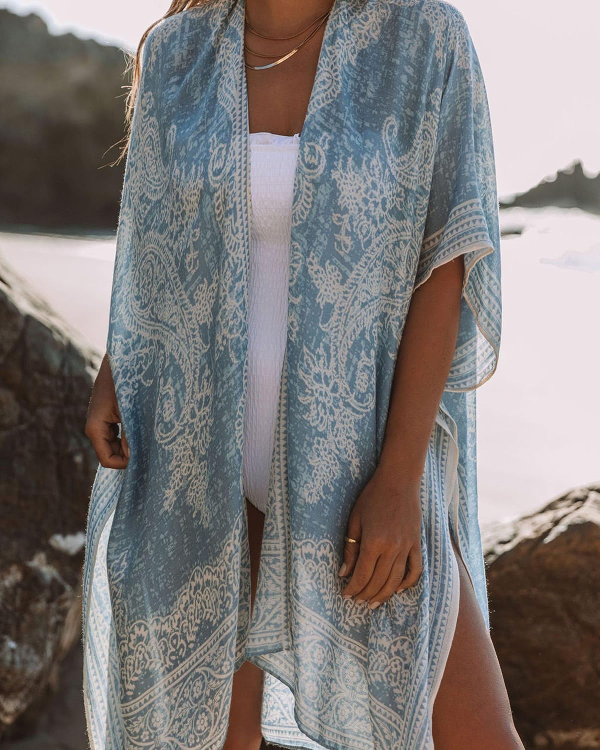 Breezy Lane Beach Cover Up for Women Kimono Swimsuit Coverups Cardigan