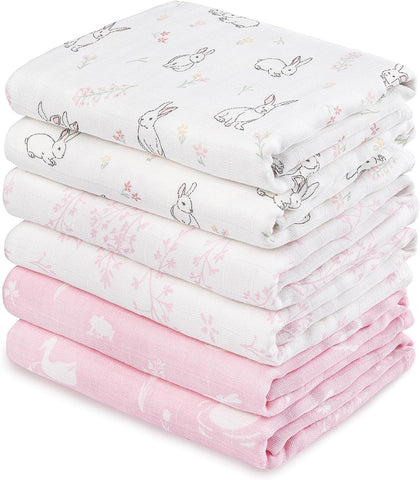 GLLQUEN BABY Receiving Blankets Girl Muslin Swaddle Blankets for Newborn