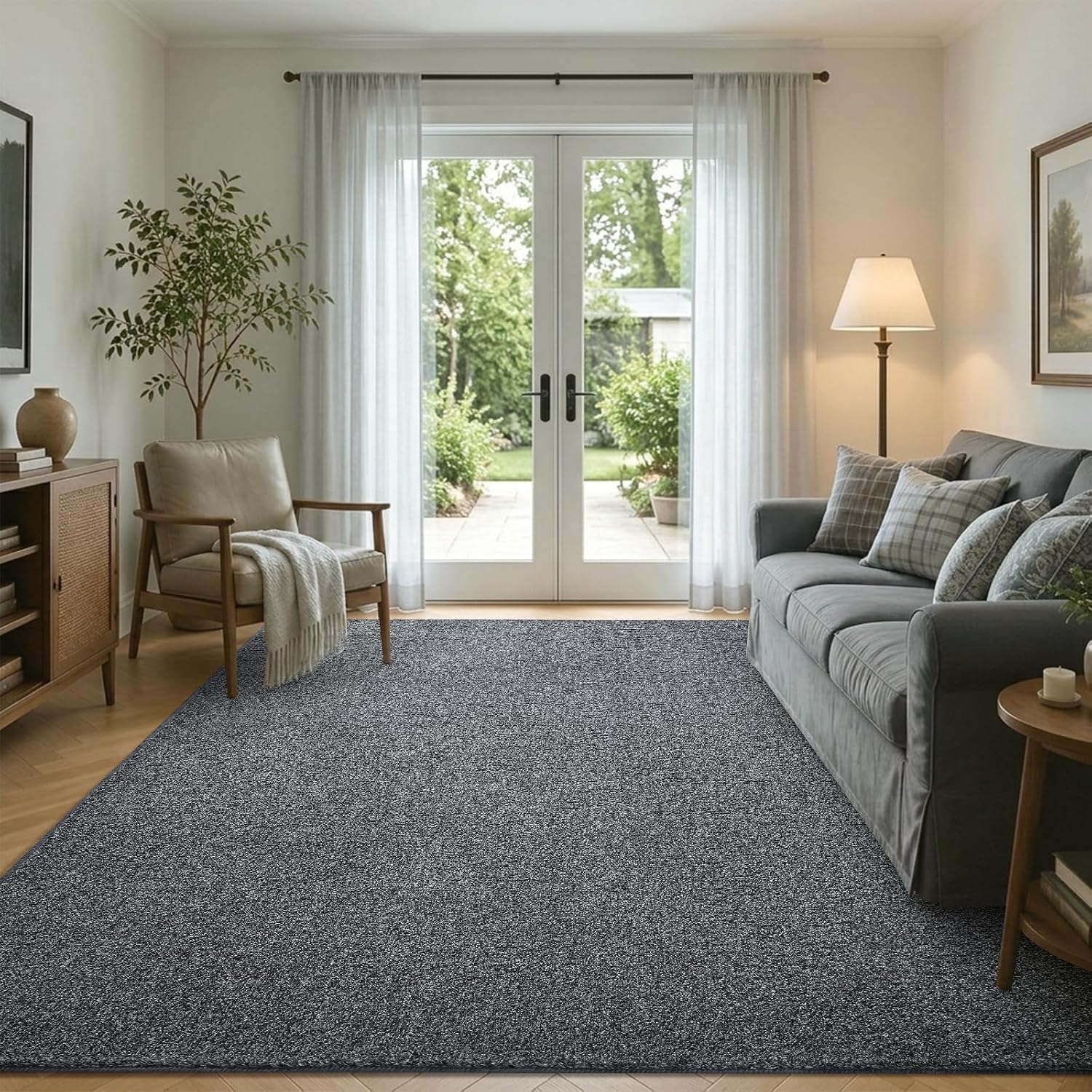 5x7 Black/White Area Rug Washable Non-Slip Soft for Living Room Bedroom