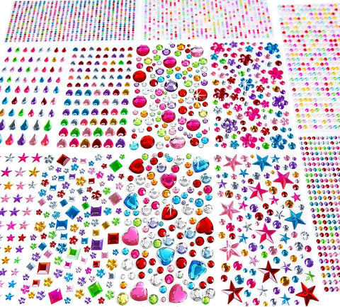 3228pcs Gems Stickers, Self Adhesive Rhinestone Jewel Gems