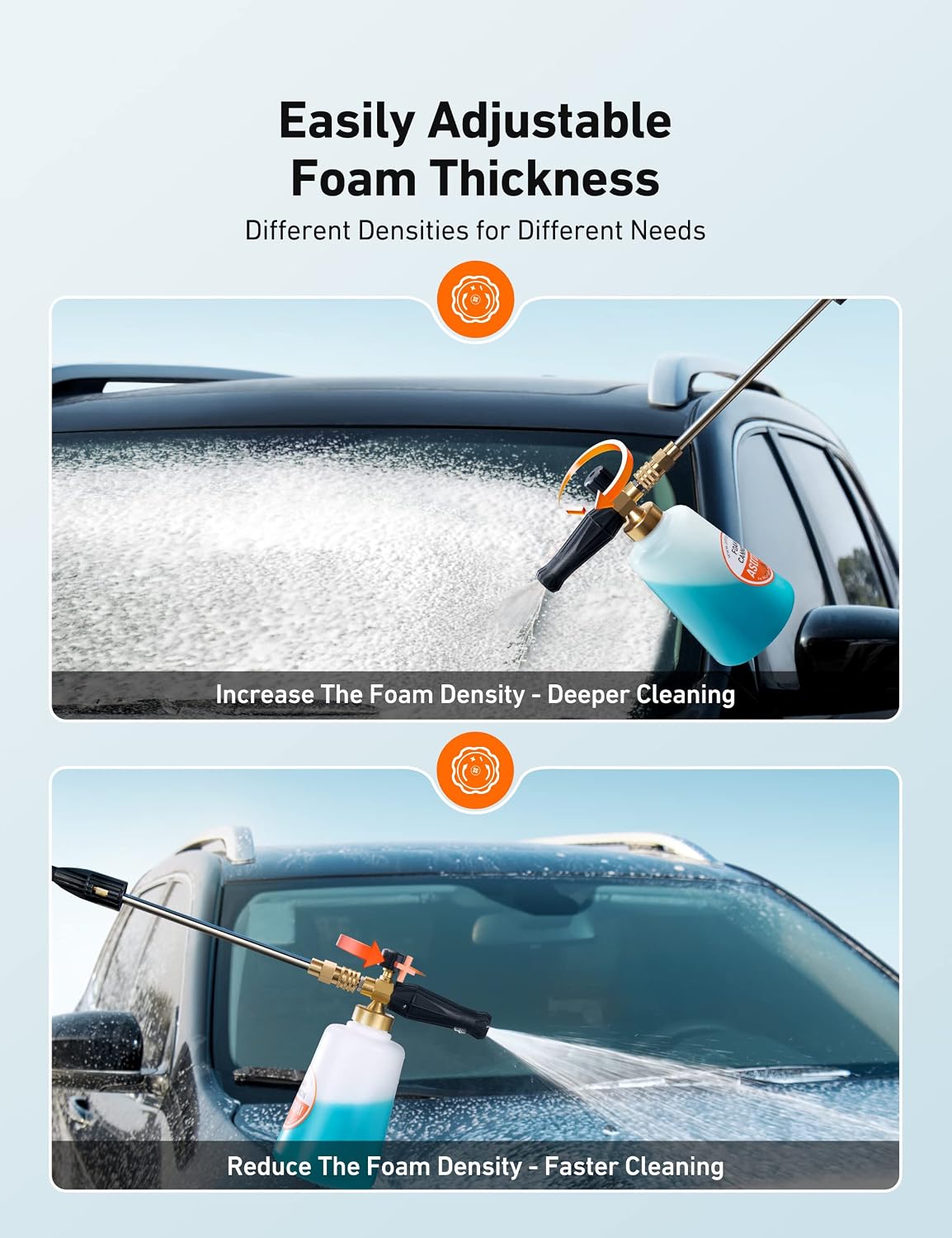 AstroAI Foam Cannon for Pressure Washer with 1/4" Quick Connect, 1.5 Liter
