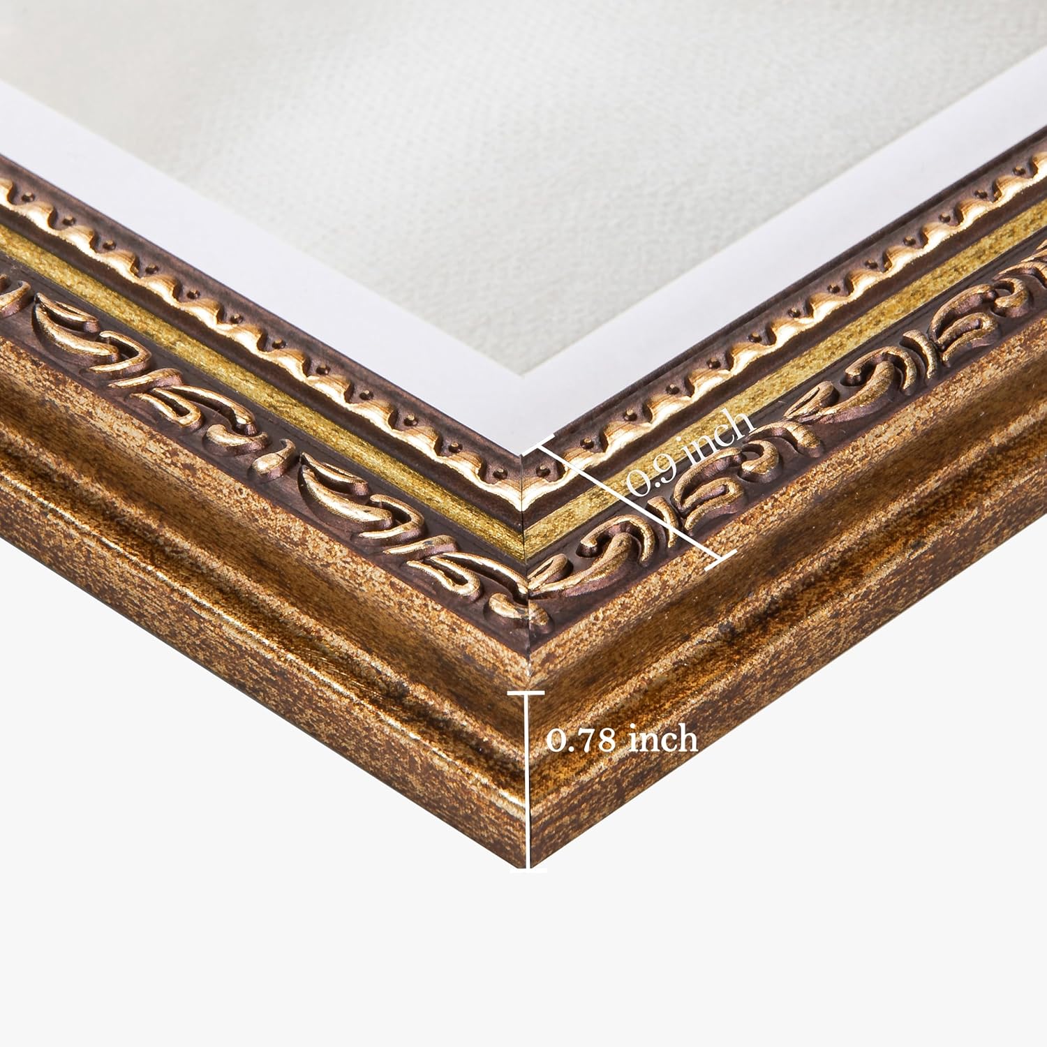 eletecpro 8.5x11 Vintage Picture Frame, Glass Cover, Bronze Gold, 2-Pack