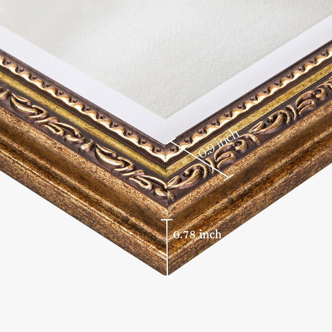 eletecpro 8.5x11 Vintage Picture Frame, Glass Cover, Bronze Gold, 2-Pack