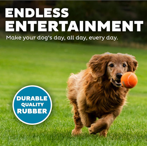 Outward Hound Squeaker Ballz Tennis Ball Dog Toy, Large, 3", 4-Pack