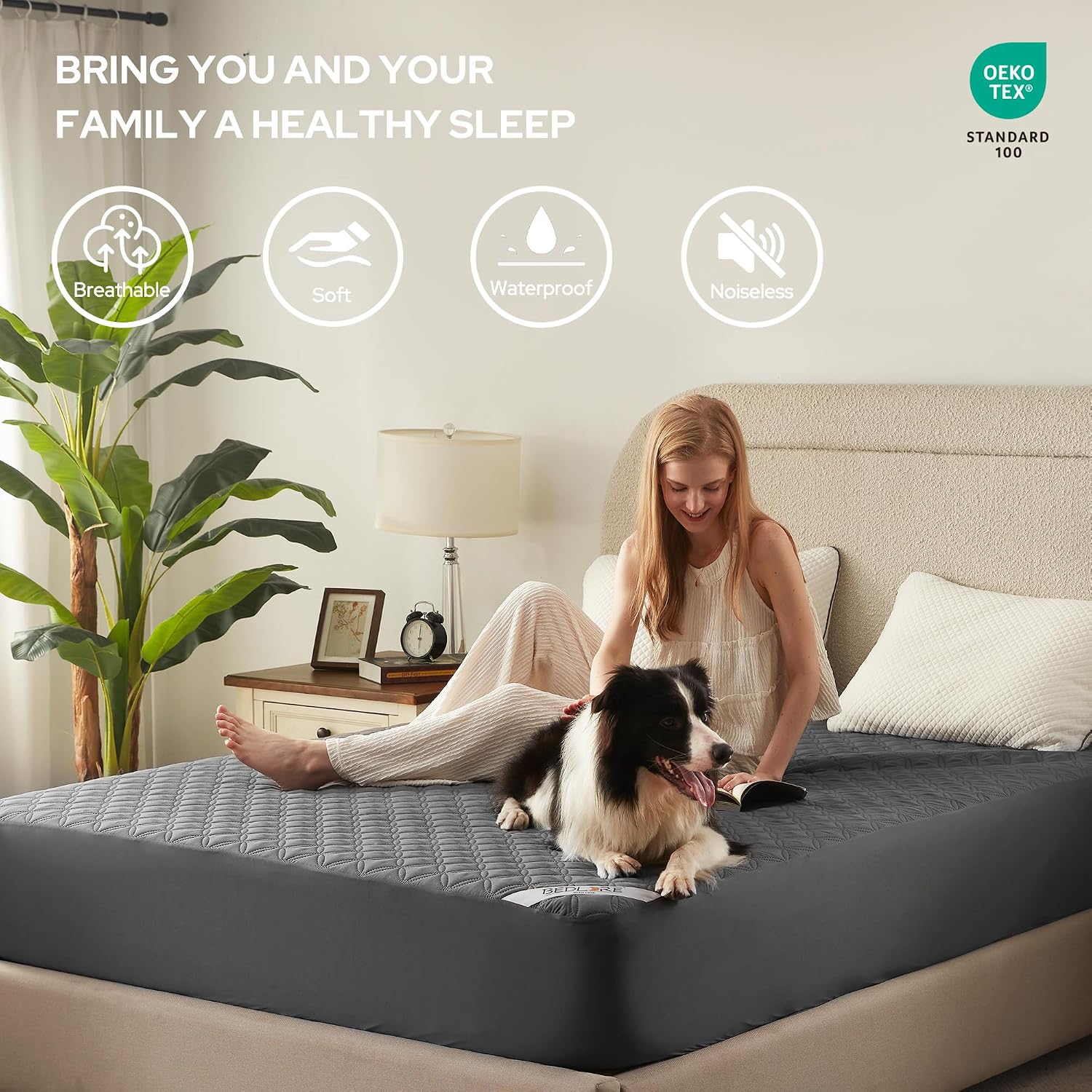 BEDLORE Waterproof Full Size Mattress Protector, Deep Pocket Fit, Washable