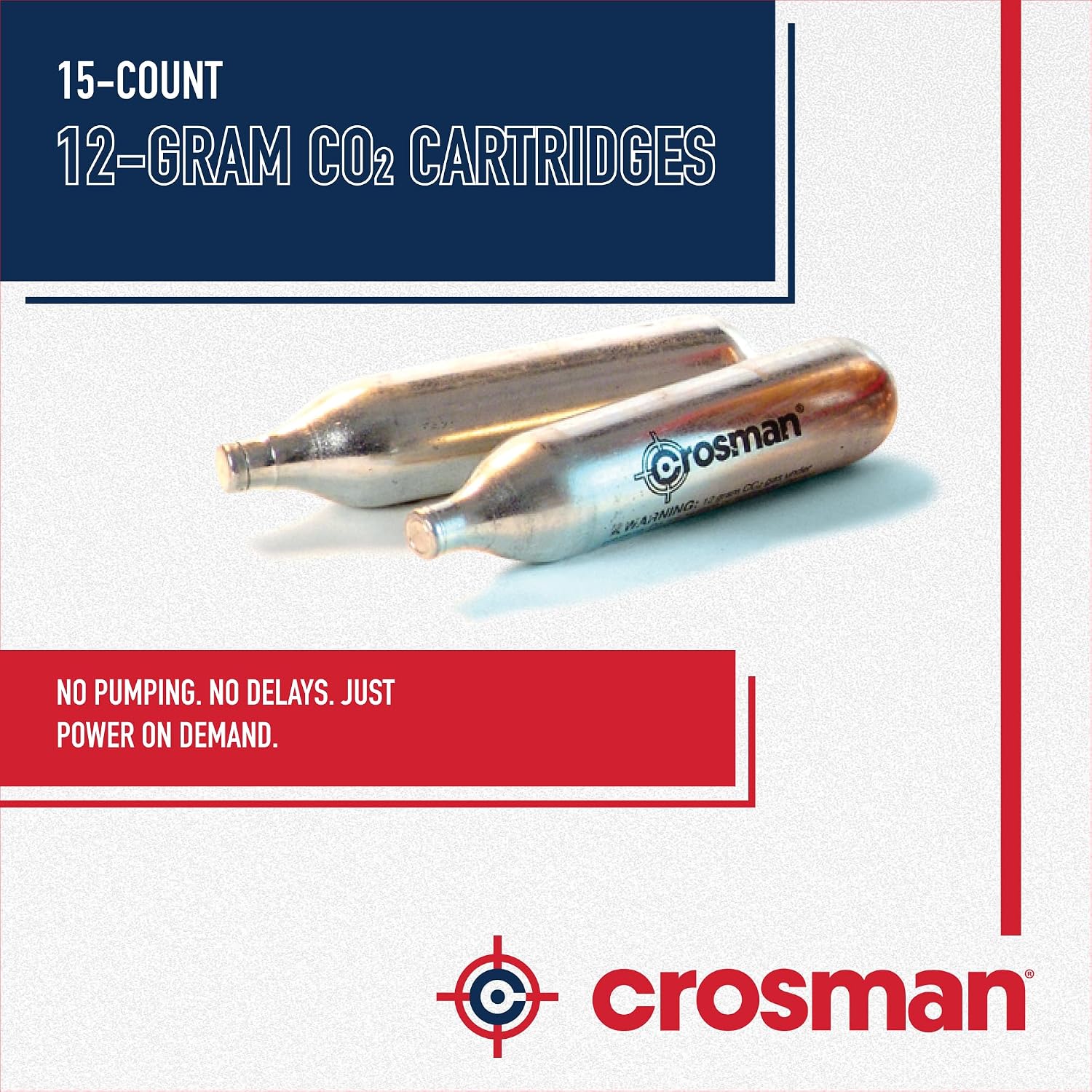 Crosman Powerlet CO2 Cartridges for Air Rifles, Air Pistols & Paintball - Snug Fit, Leak-Free Seal, Durable Metal Construction - Made in USA, Multi-Pack Options.