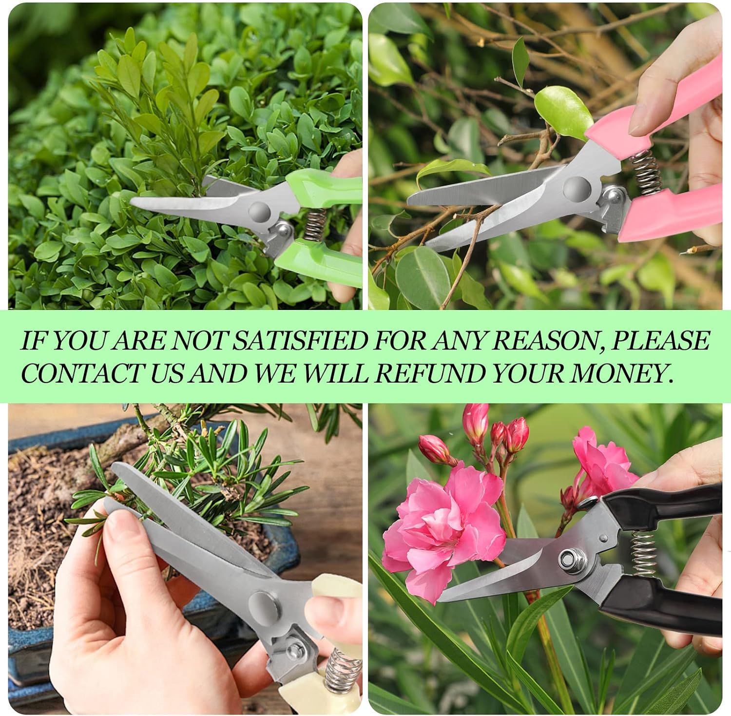 Premium garden shears, meperez pruning scissors gardening tools, pruners for flower, bushes, rose and fruit tree, use for florist, yard and orchard the plant clippers, sharp steel anvil snips