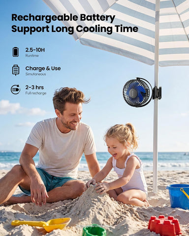 Gaiatop Portable Clip on Fan, Mini Personal Quiet Rechargeable Fan