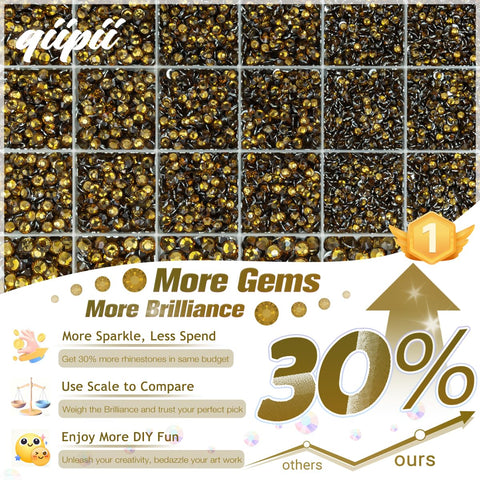 qiipii Amber Brown Crystal Resin Rhinestones w B7000 Glue for Bedazzling Crafting 2mm-6mm Flatback Stones Diamonds Crystals Gems Charms Bedazzler Kit for Nails Face Eyes Makeup Tumblers Bottles Crafts