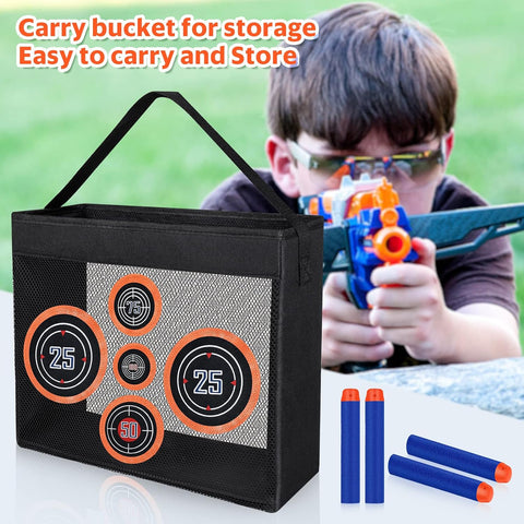 Pokiiulk 600PCS Refill Bullets Fit for Nerf Guns N-Strike Elite Series Blasters Toy Guns Darts with Portable Shooting Practice Target Toy Storage Mesh Bag