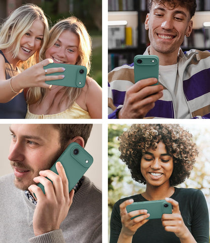 OTOFLY Magnetic for iPhone 17 Air Case,Compatible with Magsafe,Classic Liquid Silicone Mobile Phone Case,Integrated Camera Control Button,Anti-Scratch Microfiber Lining, Pine Green